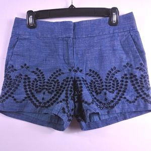 Ann Taylor Loft Embroidered Shorts-Size 00 (XXS)